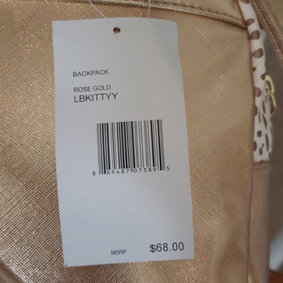 NWT Betsey Johnson Rose Gold Kitty Backpack - Picture 3 of 4